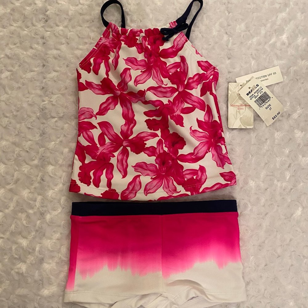 Tommy Bahama KIDS Pink Tankini Set - 3T/4T